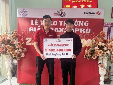 Người chơi xổ số tự chọn 3D Pro tại Lạng Sơn nhận giải 2,4 tỷ đồng