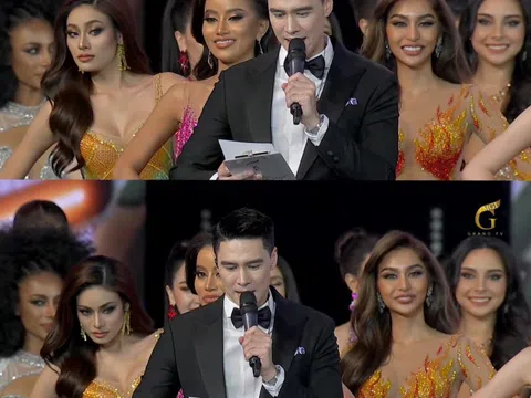 Khoảnh khắc thí sinh nhìn trộm ở chung kết Hoa hậu Hòa bình Thái Lan