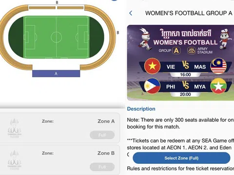 Vừa mở đăng ký 12 phút, 300 vé xem đội tuyển nữ Việt Nam đã hết sạch