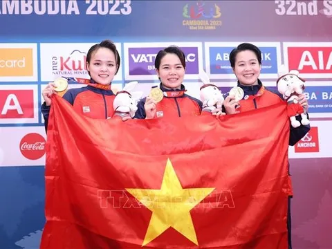 Việt Nam thăng tiến trên bảng tổng sắp huy chương SEA Games 32