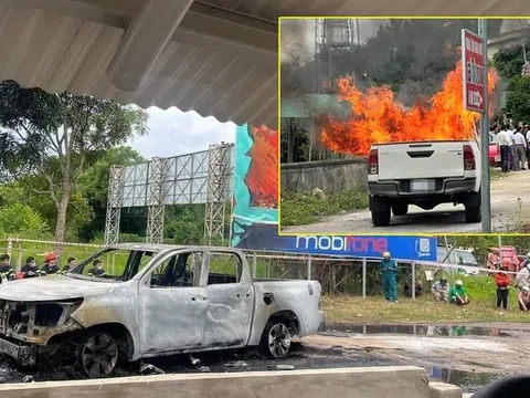 Nguyên nhân đằng sau vụ tài xế tử vong trong ô tô bán tải bốc cháy ở Lâm Đồng