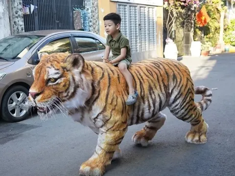 Mô hình hổ sống động như thật, xôn xao hẻm nhỏ TP.HCM