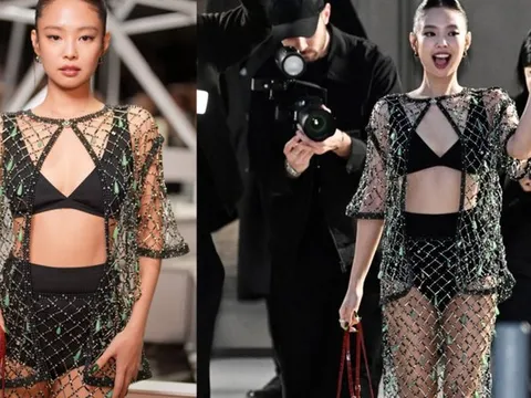 Jennie (BLACKPINK) 'đốt cháy' Paris Fashion Week với váy lưới táo bạo