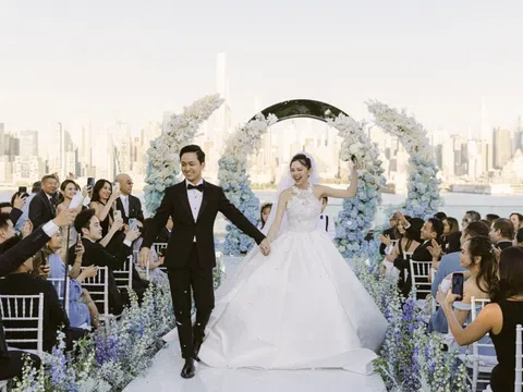 Cô dâu An Giang và đám cưới siêu sang tại New York lên báo nước ngoài: Choáng ngợp với váy cưới đính 1000 viên pha lê