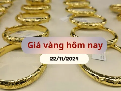 Giá vàng hôm nay 22/11/2024 tăng dựng đứng, miếng SJC và nhẫn trơn tiếp tục leo thang