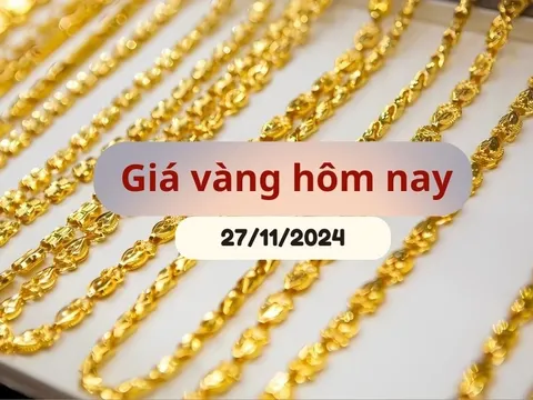 Giá vàng hôm nay 27/11/2024: Phục hồi trở lại sau cú lao dốc