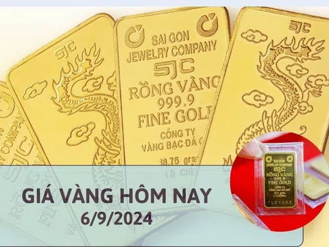 Giá vàng hôm nay (6-9): Vàng miếng bất ngờ giảm mạnh