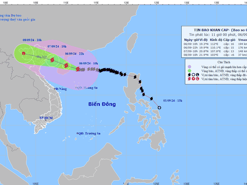 Tin bão số 3 Yagi mới nhất trưa 6/9: Giật cấp 17, cách Quảng Ninh khoảng 570km