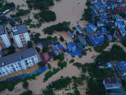 Toàn cảnh khu vực ở Thái Nguyên chìm trong biển nước