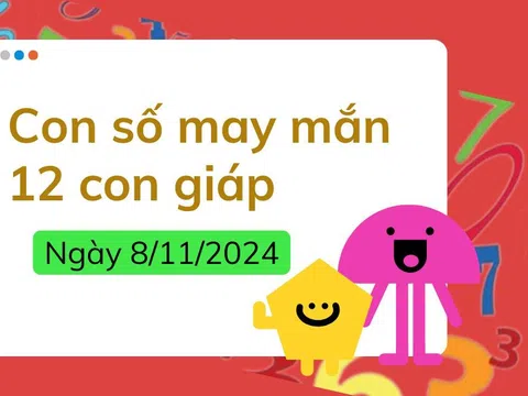 Con số may mắn hôm nay 8/11/2024 - số tài lộc 12 con giáp - số cát lành ngày mới