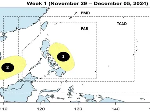 Dự báo áp thấp mới trên Biển Đông ngay đầu tháng 12