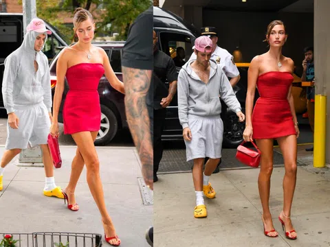 Justin Bieber thích ăn mặc lôi thôi, đối lập với phong cách lộng lẫy của vợ