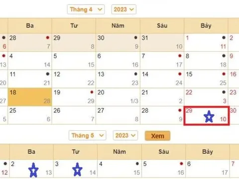 Lịch nghỉ lễ 30/4, 1/5 và Giỗ Tổ Hùng Vương 2023 bắt đầu từ ngày nào?