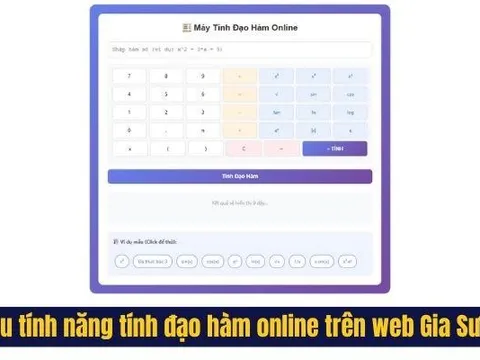 Giới thiệu tính năng tính đạo hàm online trên web Gia Sư VietEdu