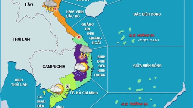 Dự báo thời tiết ngày 16.10.2019: Không khí lạnh gây mưa rào và dông rải rác ở đồng bằng Bắc Bộ